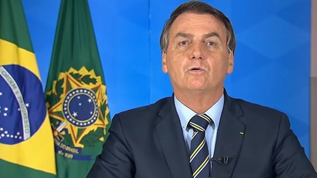 O pronunciamento desta quarta-feira foi o nono de Bolsonaro, em cadeia de rádio e TV, durante a crise sanitária da Covid-19 ( Foto: Reprodução/ TV)