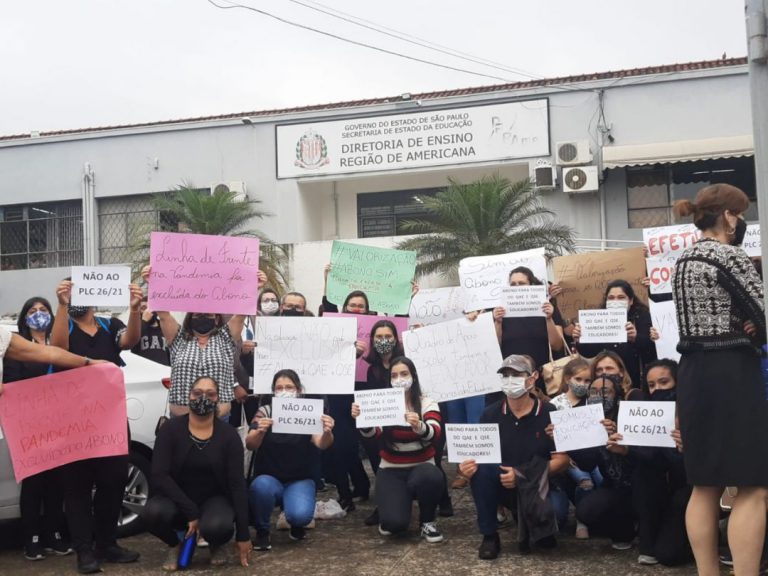 Em Americana, servidores da Educação protestam contra governo de São Paulo