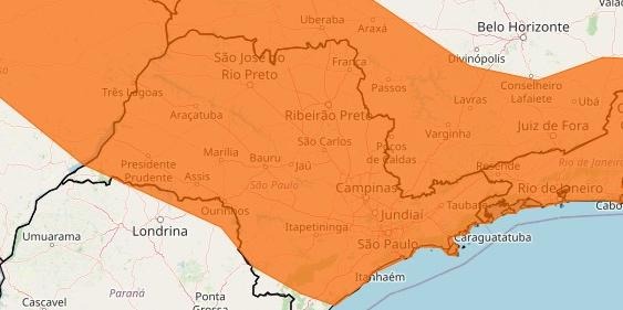 Quatro regiões do Brasil estão em alerta para chuvas intensas e