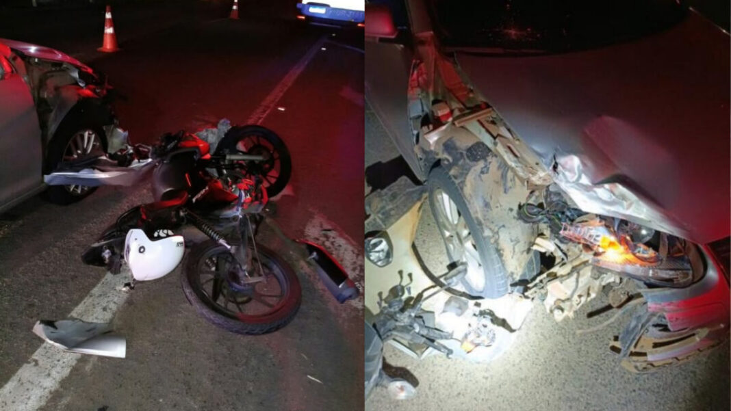 MOTOCICLISTA É ATINGIDO POR JETTA NA SP-101 EM HORTOLÂNDIA SITE - FOTOS (2)