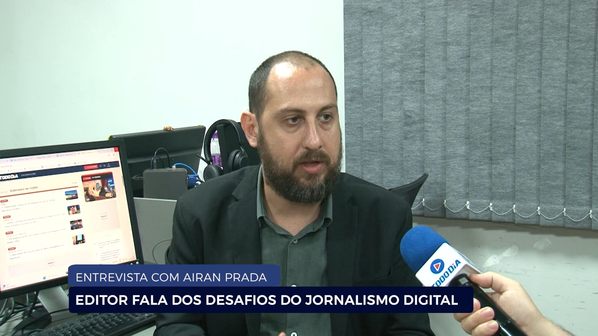 Airan Prada, jornalista e editor multicanal da Rede TODODIA, em entrevista à TV TODODIA